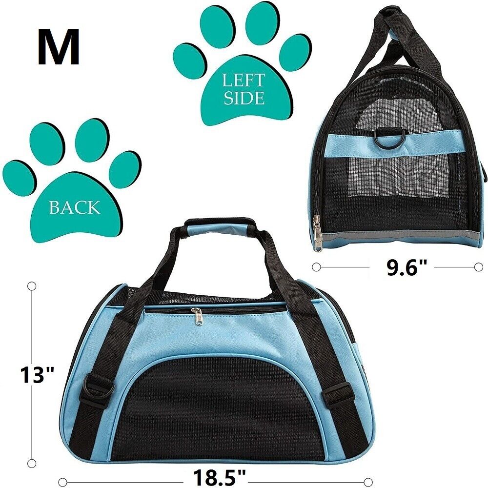 Pet Dog Cat Carrier Travel Tote Bag Comfort Case Soft Sided Airline Approved M L 24Hr Smart